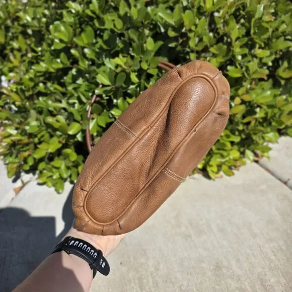 Fossil Medium Light Brown Pebble Leather Cinch Hobo Bag 2010s Y2k Quality - Picture 3 of 7